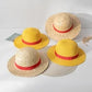 Straw Hat Madeline Hat Cosplay Monkey D Luffy Performance Props Costume Party Yellow Summer Strawhats with String Sun Beach Hats