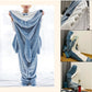 Shark Blanket Adults Flannel Hoodie Sleeping Bag Wearable Loose One Piece Pajamas