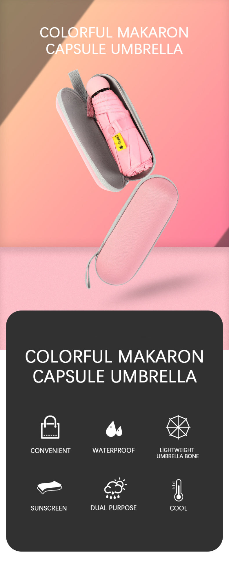 Light and Small Mini Umbrella with Cute Case