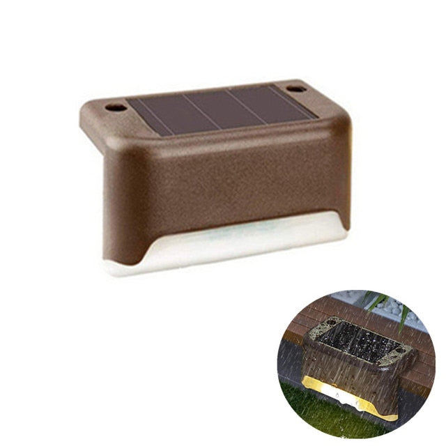 LED Solar Outdoor Waterproof Fence Lamps (Brown)