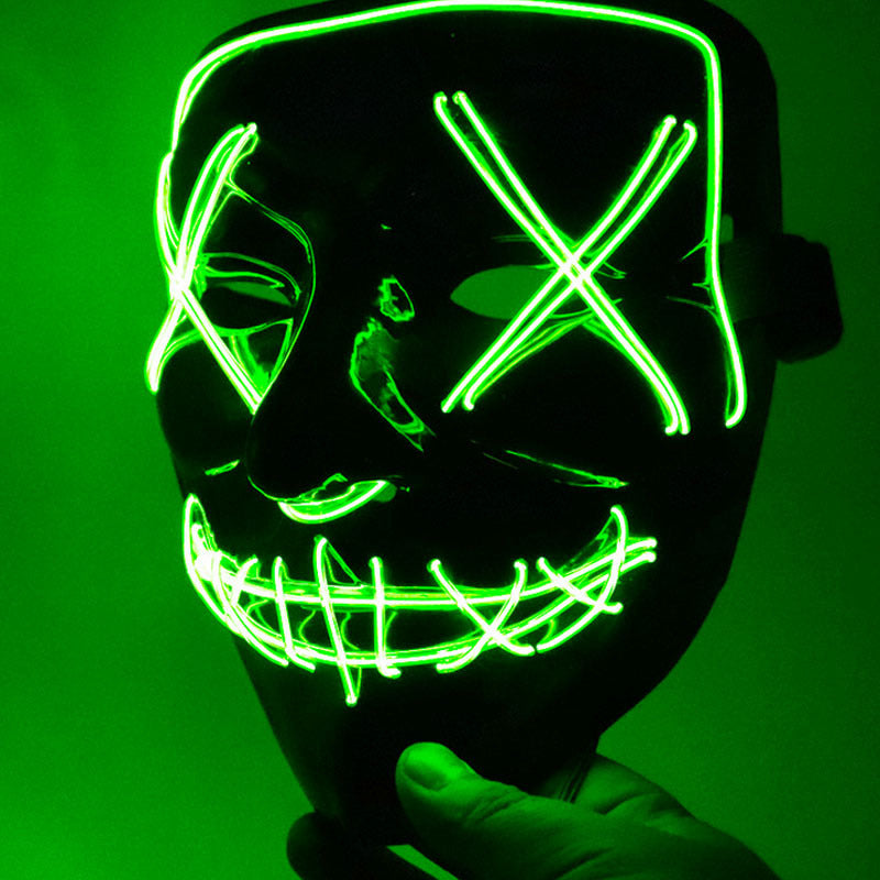 Halloween EL glow mask Black light cold mask KTV dance party LED mask