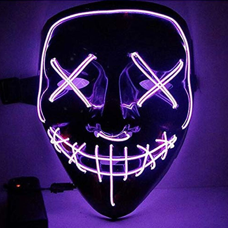 Halloween EL glow mask Black light cold mask KTV dance party LED mask