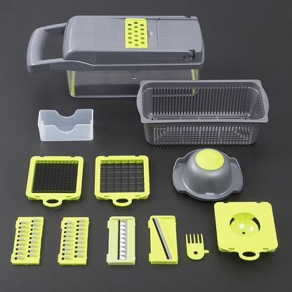 9in1 Multi-functional Vegetable Cutter Potato Slicer Carrot Grater Kitchen Accessories Gadgets Steel Blade Kitchen Tool