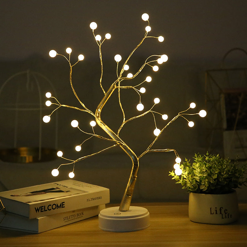 LED Night Light Mini Christmas Tree Copper Wire Garland Lamp