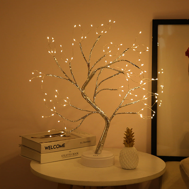 LED Night Light Mini Christmas Tree Copper Wire Garland Lamp