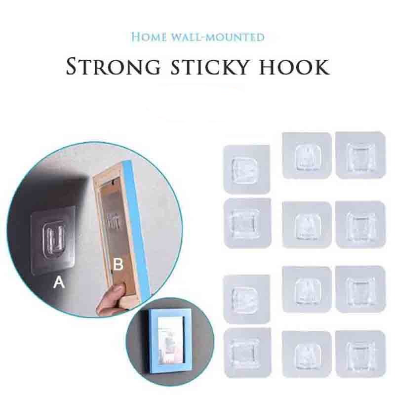 Kitchen and bathroom double sided punch free seamless paste hook