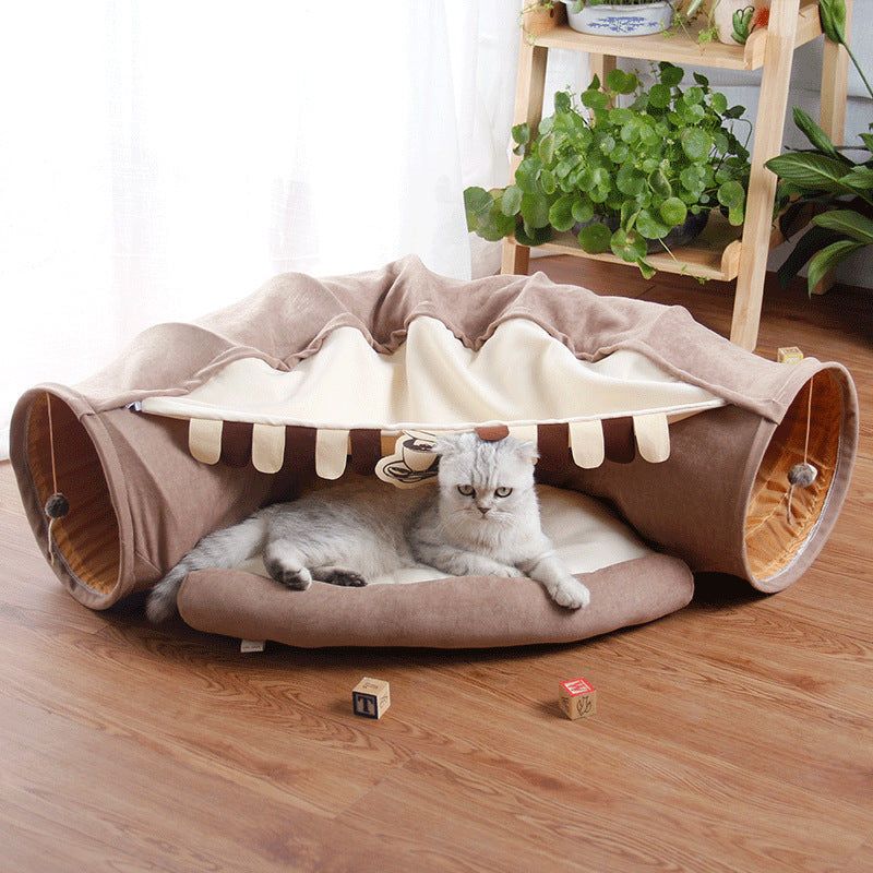 Cat Toy Collapsible Cat Tunnel Removable And Washable Cat Bed Pet Supplies