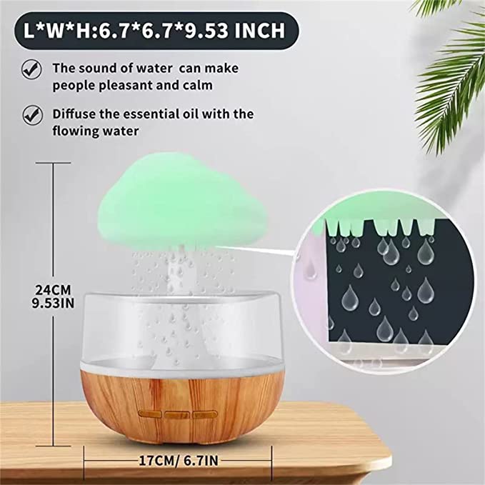 Raindrop Rain Cloud Household Colorful Essential Oil Humidifier