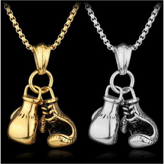 Boxing Gloves Necklace Boxing Chain Pendant Necklace Punk Jewelry