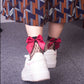 Bow net socks Lolita white lace fishnet socks