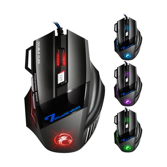 Wired Gaming Mouse RGB Silent Mouse 5500 DPI Ergonomic Mouse With LED Backlight