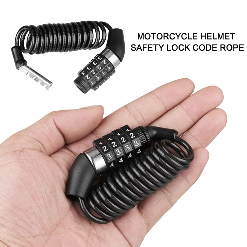 Bike Helmet Lock Safety Lock Combination Rope Lock Wire Lock