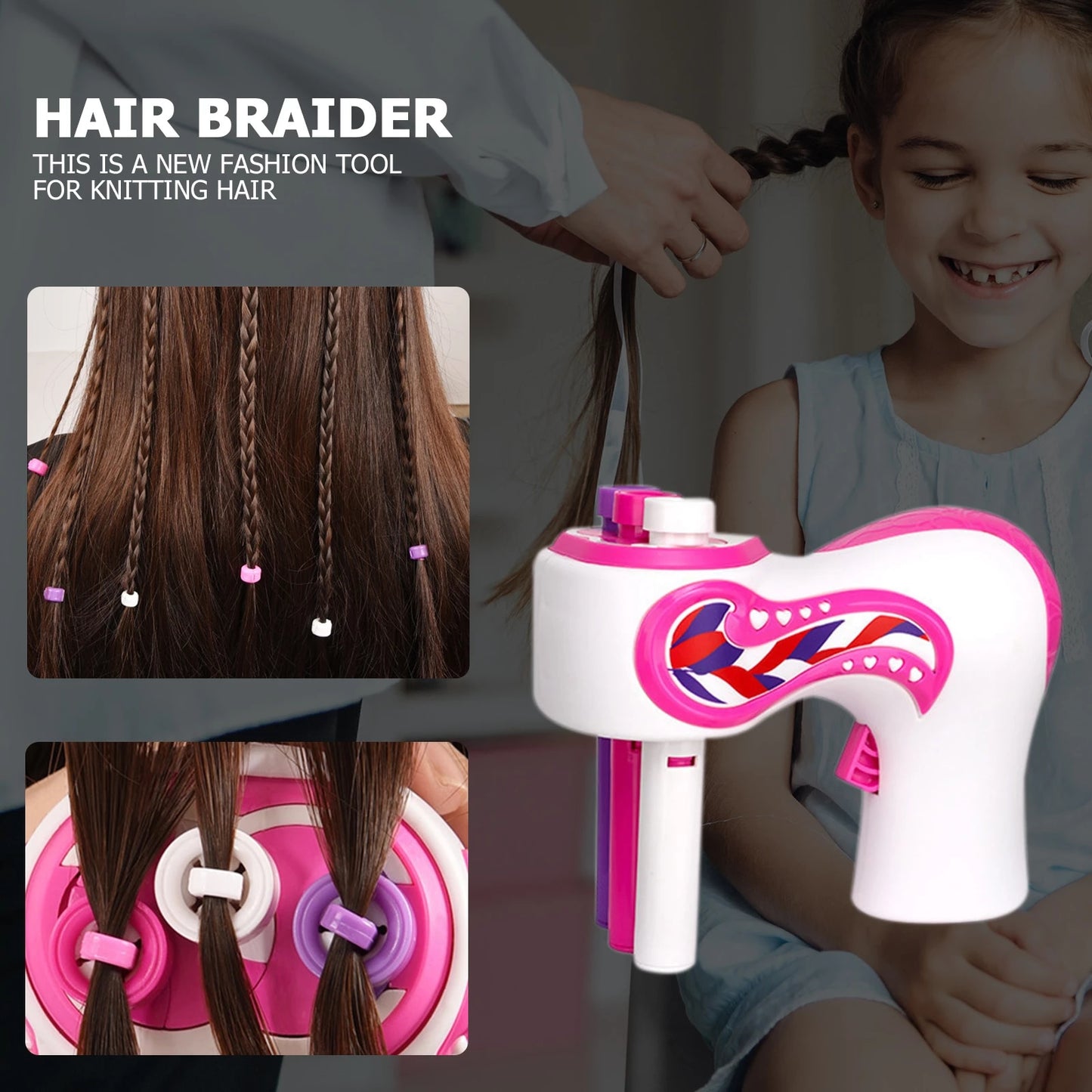 Automatic Hair Braider for Girls Electric DIY Hair Weave Machine Twist Knitting Roll Children Braiding Hair Styling Tools Gift