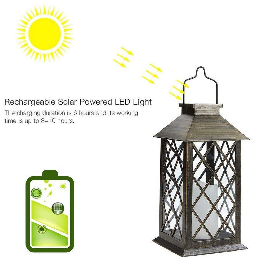 LED Solar  Flameless Candle Hanging Lanterns Waterproof