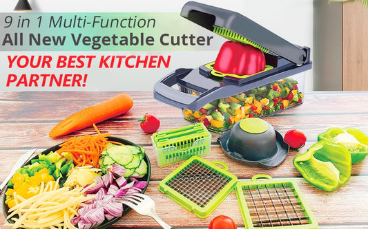 9in1 Multi-functional Vegetable Cutter Potato Slicer Carrot Grater Kitchen Accessories Gadgets Steel Blade Kitchen Tool