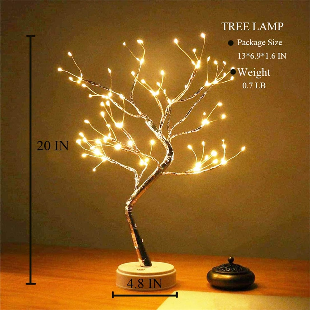 LED Night Light Mini Christmas Tree Copper Wire Garland Lamp