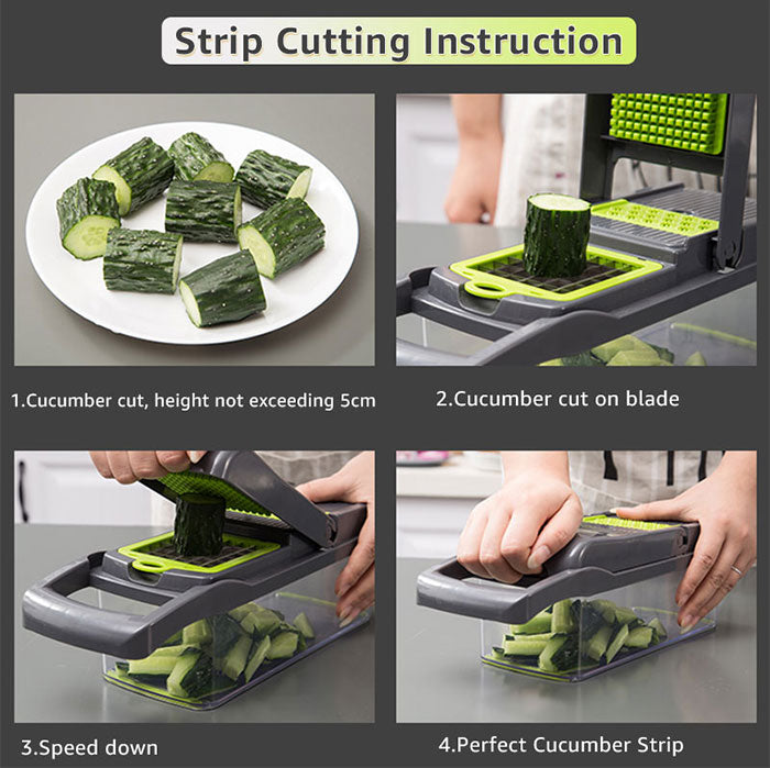 9in1 Multi-functional Vegetable Cutter Potato Slicer Carrot Grater Kitchen Accessories Gadgets Steel Blade Kitchen Tool