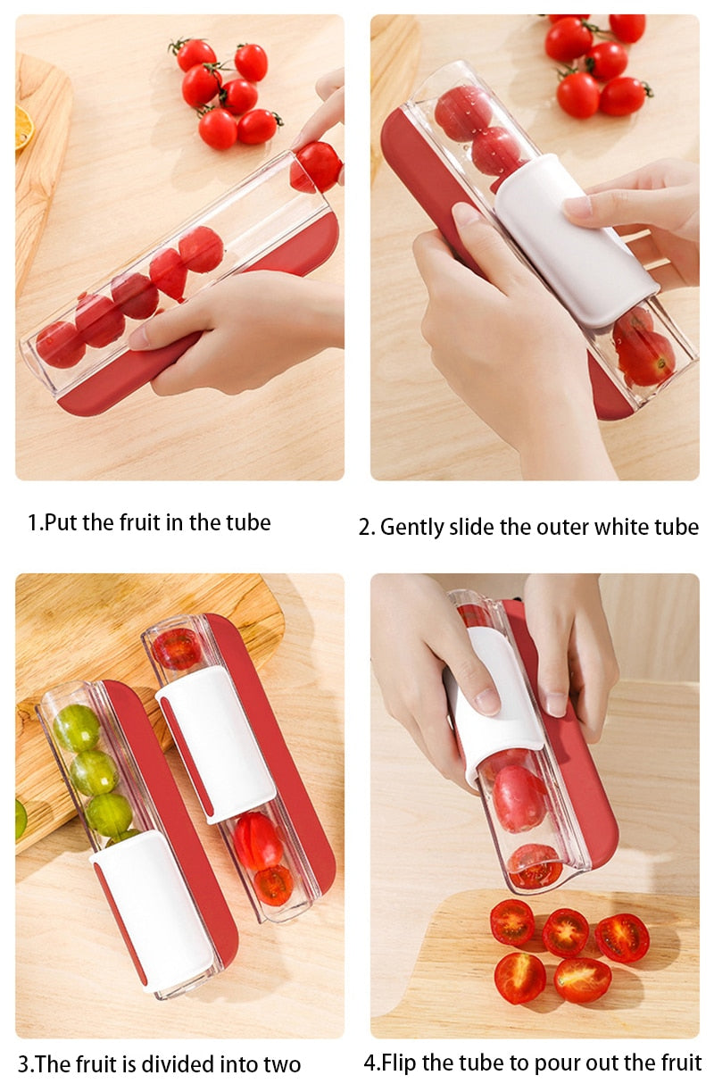 Grape Tomato and Cherry Slicer Vegetable Fruit Zipper Slicer