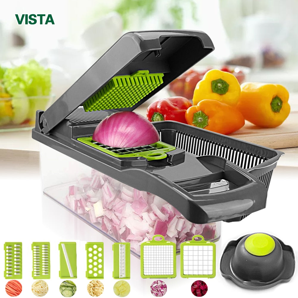 9in1 Multi-functional Vegetable Cutter Potato Slicer Carrot Grater Kitchen Accessories Gadgets Steel Blade Kitchen Tool