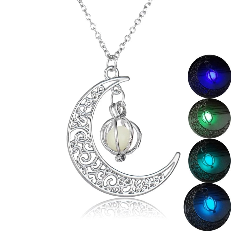 4-Color Luminous Moon Plus Pumpkin Necklace