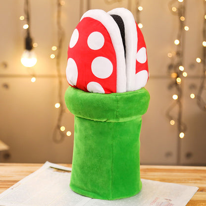 Super Mario Piranha Plants Plush Funny Slippers Loafer with Pipe Pot Holder