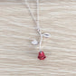 Dropping Red Rose Pendant Necklace