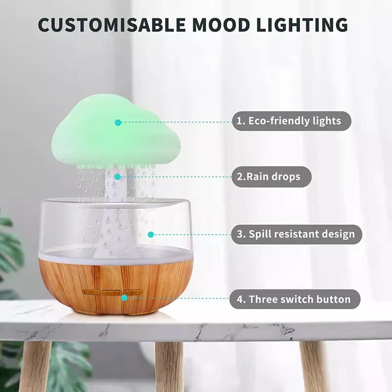 Raindrop Rain Cloud Household Colorful Essential Oil Humidifier