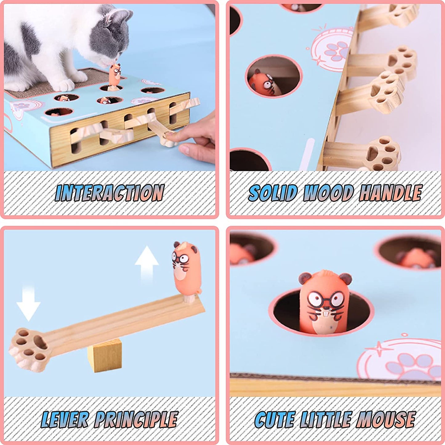 Whack-a-Mole Cat Scratching Board Toy