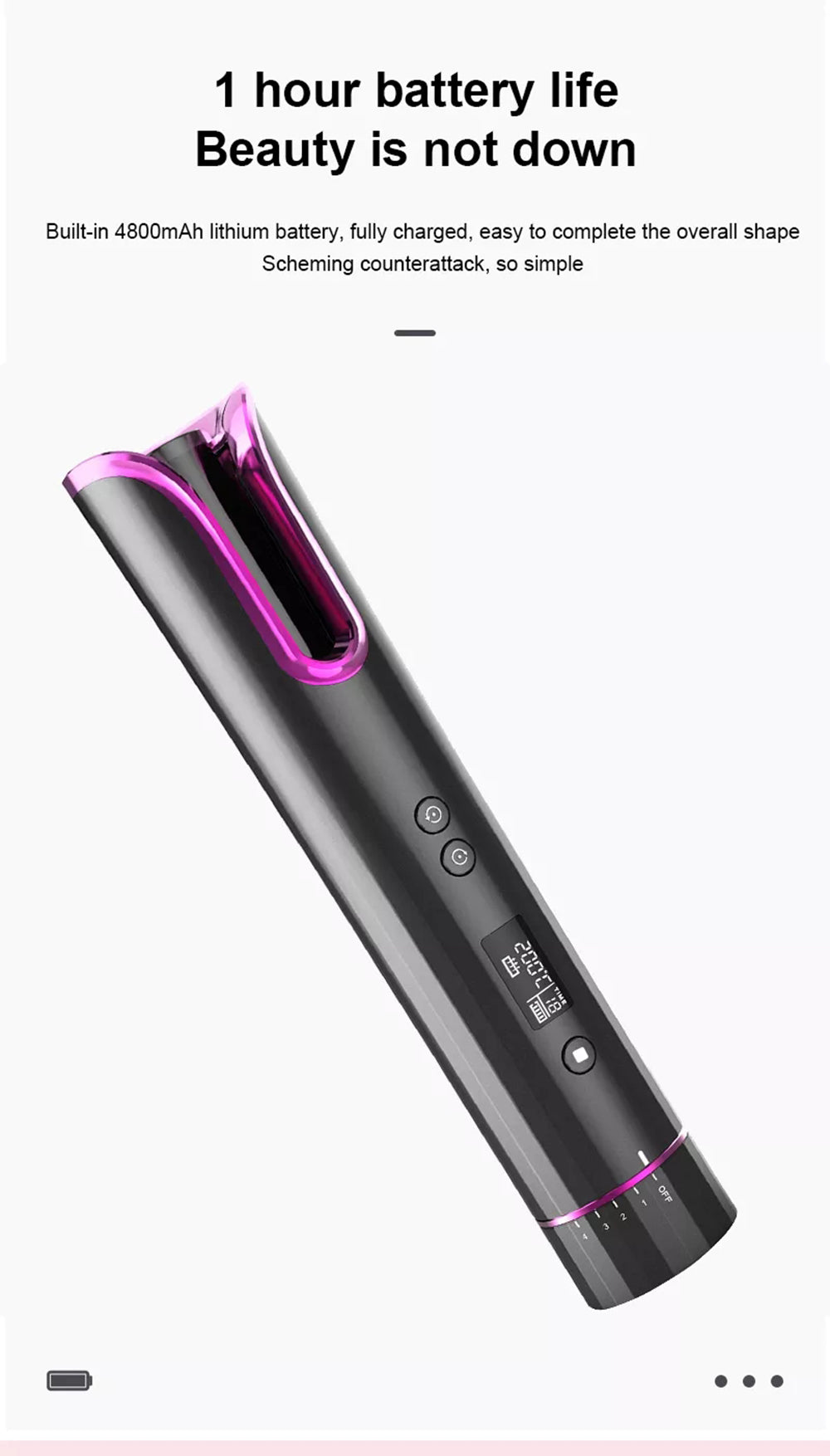 USB Rechargeable Wireless Auto Rotate Hair Curler Ceramic Spinning Automatic Roller Portable Styling Tools