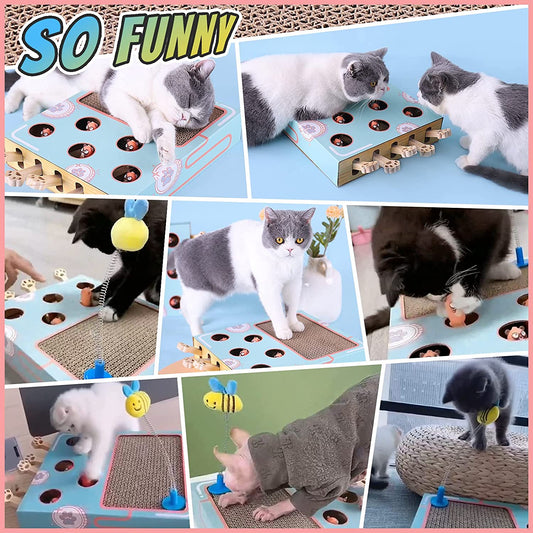 Whack-a-Mole Cat Scratching Board Toy